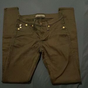 rock & republic women’s super skinny black jeans kashmere gold tone hardware sz2